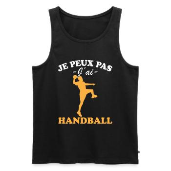 Je peux pas j'ai Handball - Débardeur bio Premium Homme - noir - Devant - Michal (187cm)