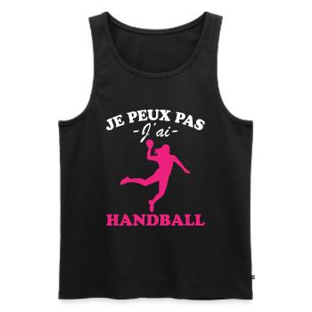 Je peux pas j'ai Handball - Débardeur bio Premium Homme - noir - Devant - Michal (187cm)