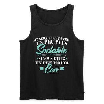 Ich wäre geselliger, wenn du weniger dumm wärst - Männer Premium Bio Tank Top - Schwarz - Vorne - AI Model Male 178 light (178cm)