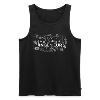 Funny Engineer Gift Pun Genius - Men's Premium Organic Tank Top - black - Front - Michal (187cm)