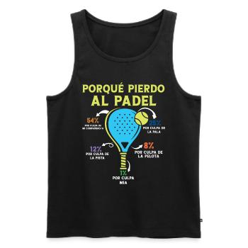 Why I Lose Padel Sportsman Sportsmen - Men's Premium Organic Tank Top - black - Front - Michal (187cm)