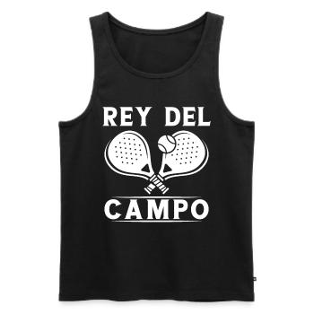 Fun Padel Player King Of The Padel Field Padelist - Men's Premium Organic Tank Top - black - Front - AI Model Male 178 light (178cm)