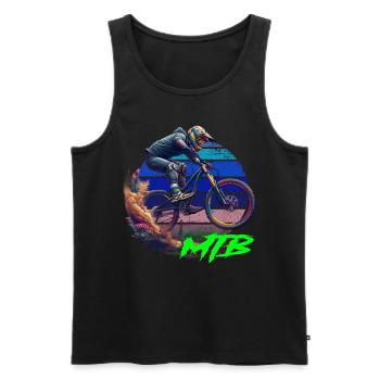 Vélo VTT - Débardeur bio Premium Homme - noir - Devant - Michal (187cm)