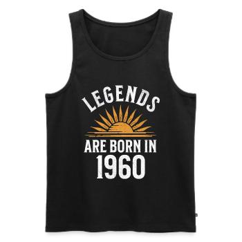 Legenden sind in 1960 geboren – Geschenkidee - Männer Premium Bio Tank Top - Schwarz - Vorne - Michal (187cm)