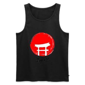 Japan - Men's Premium Organic Tank Top - black - Front - Michal (187cm)