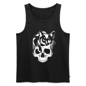 Cat Halloween Cat Lover Funny Cat Halloween Cat - Männer Premium Bio Tank Top - Schwarz - Vorne - AI Model Male 178 light (178cm)