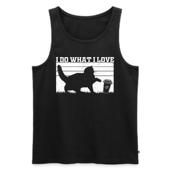 Propriétaire de chat Amoureux des chats Drôle de chat - Débardeur bio Premium Homme - noir - Devant - Michal (187cm)