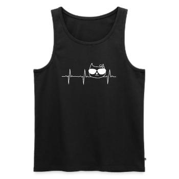 Funny Cat - Cute Cat Lover Funny Cat - Men's Premium Organic Tank Top - black - Front - Michal (187cm)