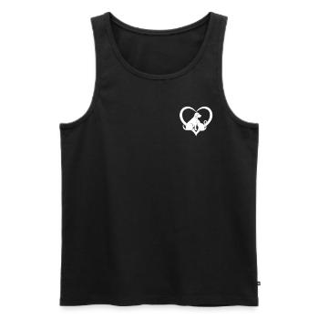 Propriétaire de chien Propriétaire de chat Mignon amour de chat - Débardeur bio Premium Homme - noir - Devant - AI Model Male 178 light (178cm)