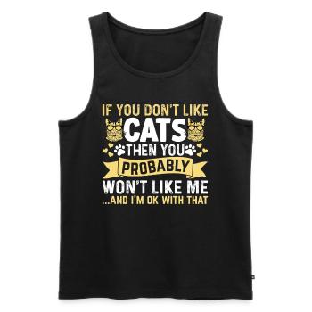 Propriétaire de chat Mignon Amoureux des chats Bébé Chat - Débardeur bio Premium Homme - noir - Devant - Michal (187cm)