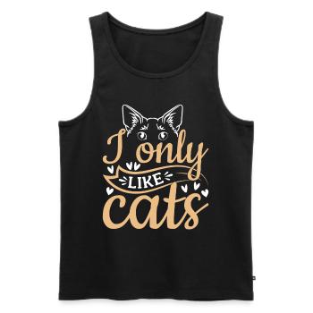 Cat owner Cute cat lover - Men's Premium Organic Tank Top - black - Front - AI Model Male 178 light (178cm)