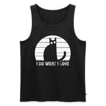 Amoureux des chats Drôles De Mèmes de chats Je fais ce que je fais - Débardeur bio Premium Homme - noir - Devant - Michal (187cm)
