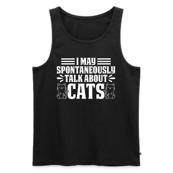 Cat lovers I may spontaneously about cats sprec - Men's Premium Organic Tank Top - black - Front - Michal (187cm)