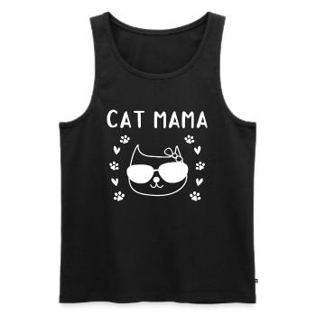 Chat Maman Chat Maman Mignon Chat Amoureux - Débardeur bio Premium Homme - noir - Devant - AI Model Male 178 light (178cm)