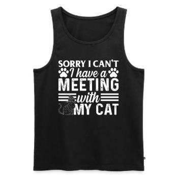Sorry, ich kann nicht, ich habe ein Treffen mit me - Männer Premium Bio Tank Top - Schwarz - Vorne - AI Model Male 178 light (178cm)