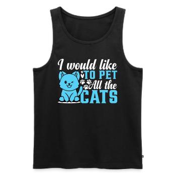 Cat Lover Cute Cats I Would Like To Pet All The Ca - Men's Premium Organic Tank Top - black - Front - Michal (187cm)