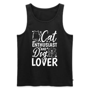Cat lovers and dog lovers - Men's Premium Organic Tank Top - black - Front - Michal (187cm)