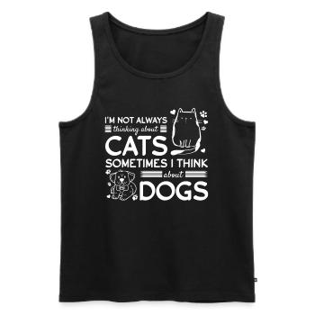 Amoureux des chats Propriétaires de chiens Propriétaires de chats Hundeli - Débardeur bio Premium Homme - noir - Devant - AI Model Male 178 light (178cm)
