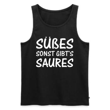 Halloween I Süßes Sonst Gibt's Saures I Halloween - Männer Premium Bio Tank Top - Schwarz - Vorne - Michal (187cm)