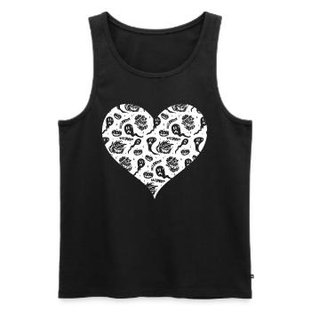 Kürbis Geist Halloween Herz - Männer Premium Bio Tank Top - Schwarz - Vorne - Michal (187cm)