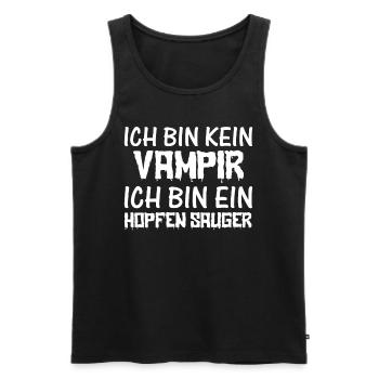 Ich bin kein Vampir Ich bin ein Hopfen Sauger Hall - Männer Premium Bio Tank Top - Schwarz - Vorne - Michal (187cm)