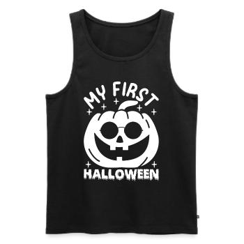 Halloween Citrouille Bébé Mon Premier Halloween - Débardeur bio Premium Homme - noir - Devant - AI Model Male 178 light (178cm)