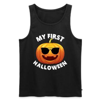 Bébé d’Halloween Mon premier nouveau-né d’Halloween - Débardeur bio Premium Homme - noir - Devant - AI Model Male 178 light (178cm)