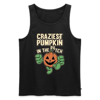 Craziest Pumpkin In The Patch - Halloween Pumpkin - Men's Premium Organic Tank Top - black - Front - AI Model Male 178 light (178cm)