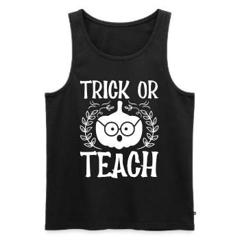Trick Or Teach School Teacher Halloween Pumpkin - Männer Premium Bio Tank Top - Schwarz - Vorne - Michal (187cm)