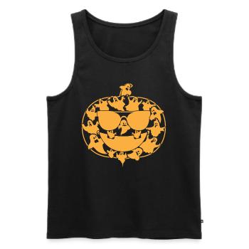 Halloween Pumpkin with Ghosts I Halloween Pumpkin - Men's Premium Organic Tank Top - black - Front - AI Model Male 178 light (178cm)