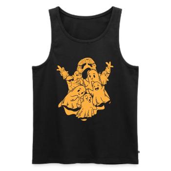Halloween Ghost with Ghosts I Halloween Ghost - Men's Premium Organic Tank Top - black - Front - AI Model Male 178 light (178cm)