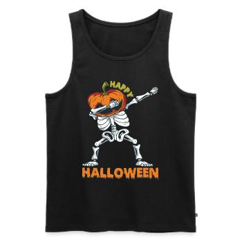 Happy Halloween Skeleton Pumpkin Halloween Dabbing - Männer Premium Bio Tank Top - Schwarz - Vorne - AI Model Male 178 light (178cm)