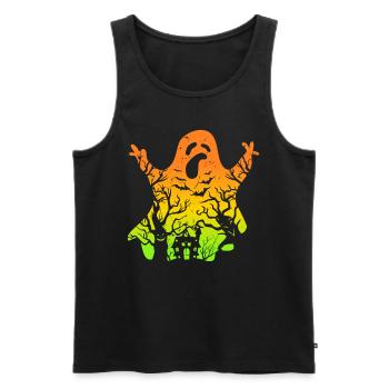 Ghost Halloween Ghost Halloween Spooky Halloween G - Men's Premium Organic Tank Top - black - Front - AI Model Male 178 light (178cm)