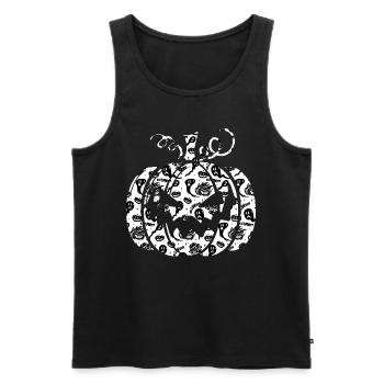Halloween Pumpkin With Ghosts Pumpkins - Männer Premium Bio Tank Top - Schwarz - Vorne - AI Model Male 178 light (178cm)