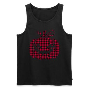 Halloween Pumpkin Red Pattern Pumpkin Spooky Pumpk - Men's Premium Organic Tank Top - black - Front - Michal (187cm)
