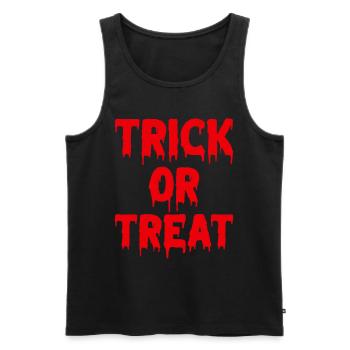 Halloween Dictons Fête Halloween Astuce ou friandise - Débardeur bio Premium Homme - noir - Devant - Michal (187cm)