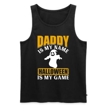 Halloween Party I Daddy is my Name Halloween is my - Männer Premium Bio Tank Top - Schwarz - Vorne - Michal (187cm)
