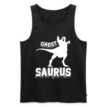 Halloween Ghost Saurus I Funny Halloween Ghost - Männer Premium Bio Tank Top - Schwarz - Vorne - Michal (187cm)