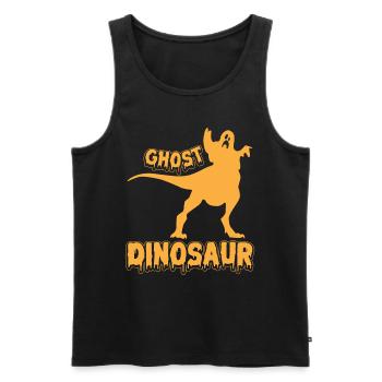 Halloween Ghost Dinosaur I Funny Halloween Ghost D - Männer Premium Bio Tank Top - Schwarz - Vorne - Michal (187cm)