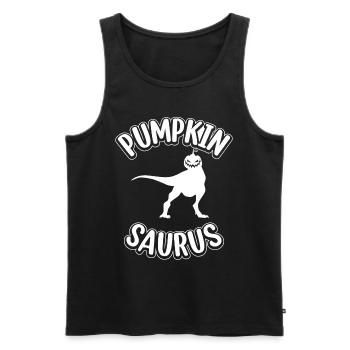 Halloween Pumpkin Saurus I Funny Pumpkin Dinosaur - Men's Premium Organic Tank Top - black - Front - AI Model Male 178 light (178cm)