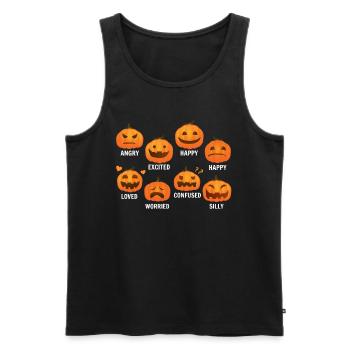 Halloween Pumpkin Party I Funny Halloween Pumpkins - Men's Premium Organic Tank Top - black - Front - AI Model Male 178 light (178cm)