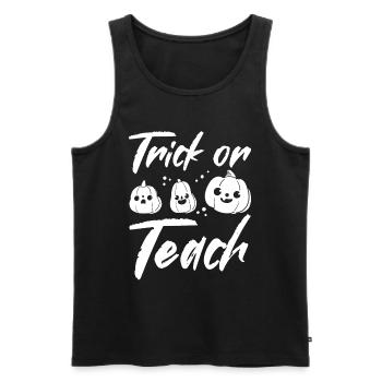 Halloween Trick Or Teach I Funny Halloween School - Männer Premium Bio Tank Top - Schwarz - Vorne - Michal (187cm)