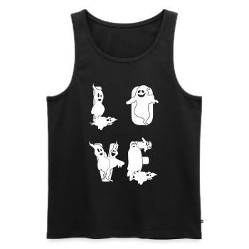 Halloween LOVE Ghosts Halloween Ghosts Love - Men's Premium Organic Tank Top - black - Front - AI Model Male 178 light (178cm)