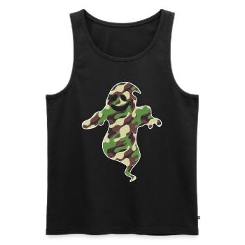 Halloween Ghost Camouflage Flag Ghost - Männer Premium Bio Tank Top - Schwarz - Vorne - Michal (187cm)