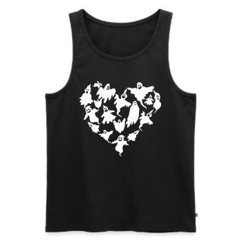 Halloween Heart with Ghosts Halloween Ghost Heart - Men's Premium Organic Tank Top - black - Front - AI Model Male 178 light (178cm)
