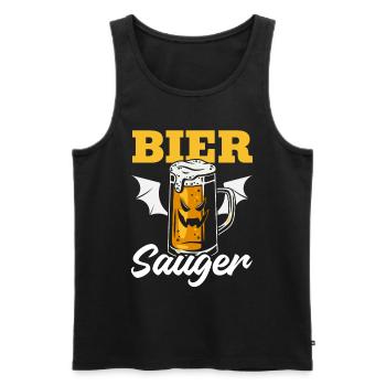 Halloween Bier Sauger I Halloween Bier Vampir - Männer Premium Bio Tank Top - Schwarz - Vorne - Michal (187cm)
