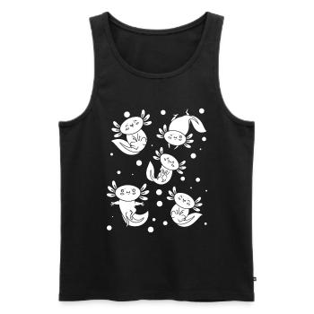 Axolotl Many Axolotls Cute Axolotls - Men's Premium Organic Tank Top - black - Front - Michal (187cm)