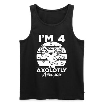 Axolotl I'm 4 And Axolotly Amazing - Axolotl 4 Bir - Men's Premium Organic Tank Top - black - Front - Michal (187cm)