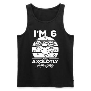 Axolotl I'm 6 And Axolotly Amazing - Axolotl 6 Bir - Men's Premium Organic Tank Top - black - Front - Michal (187cm)