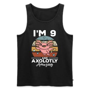 Axolotl I'm 9 And Axolotly Amazing - Axolotl - Men's Premium Organic Tank Top - black - Front - Michal (187cm)